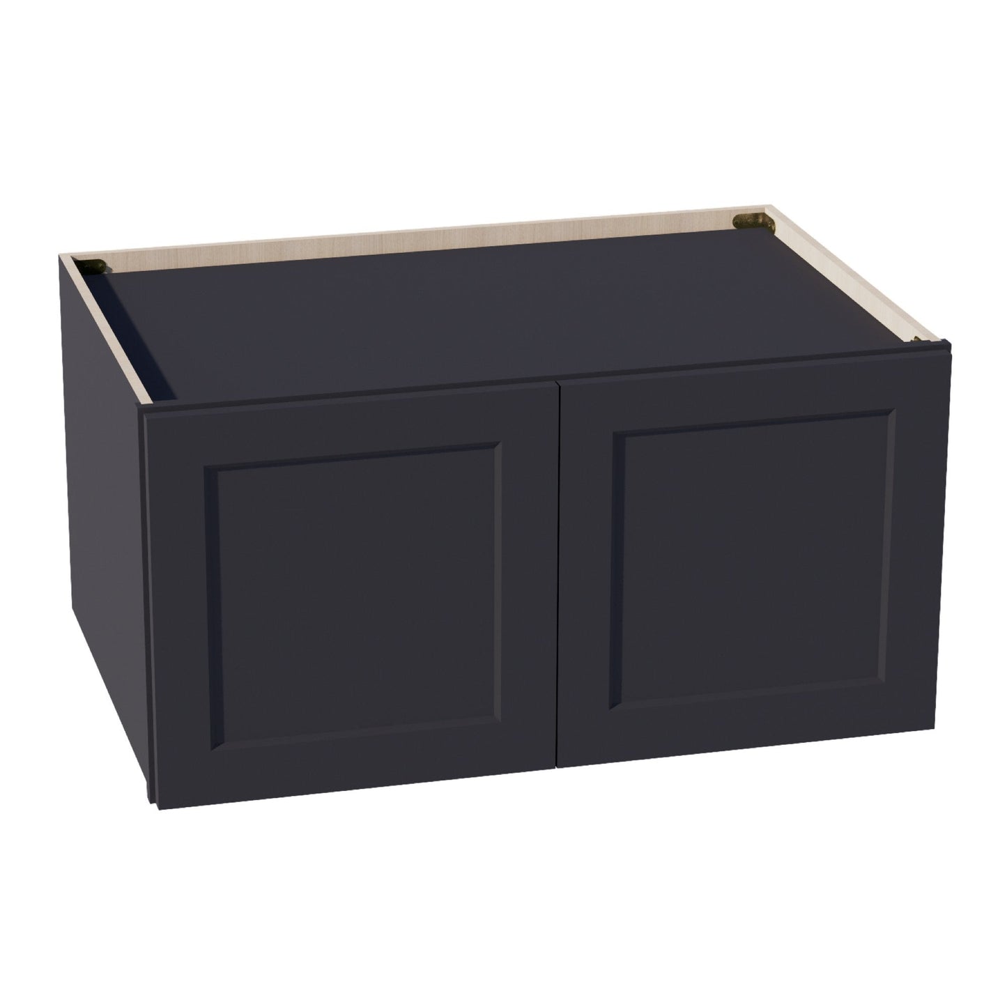 HE - W361824: Ebony Black Shaker 36"W x 18"H x 24"D 2 Doors Standard Bridge Wall Cabinet - NextCabinets