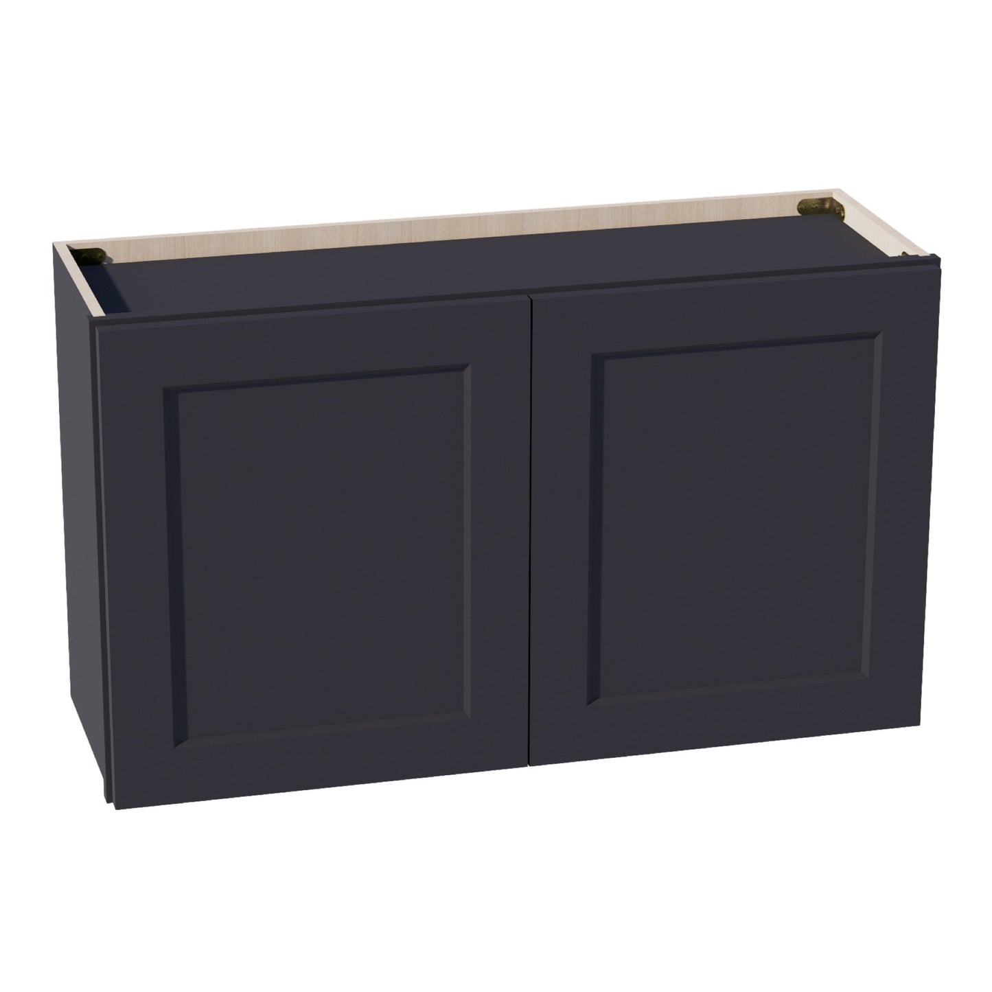 HE - W3621: Ebony Black Shaker 36"W x 21"H 2 Doors Standard Wall Bridge Cabinet - NextCabinets