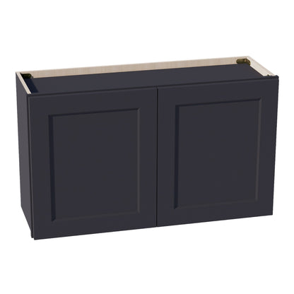 HE - W3621: Ebony Black Shaker 36"W x 21"H 2 Doors Standard Wall Bridge Cabinet - NextCabinets
