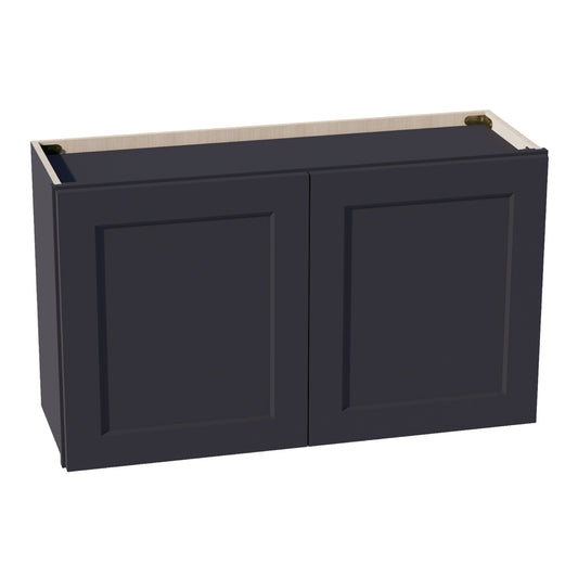 HE - W3621: Ebony Black Shaker 36"W x 21"H 2 Doors Standard Wall Bridge Cabinet - NextCabinets
