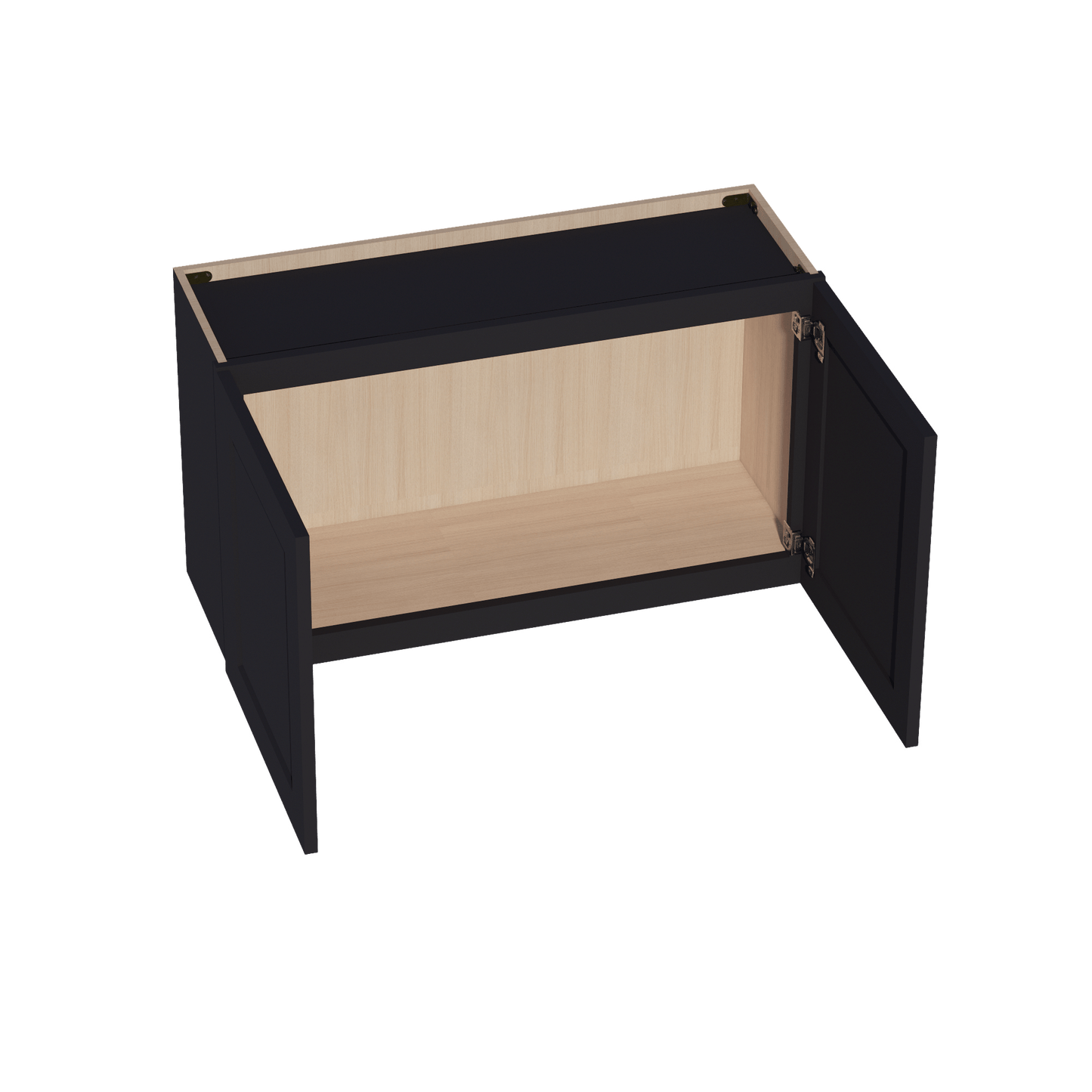 HE - W3621: Ebony Black Shaker 36"W x 21"H 2 Doors Standard Wall Bridge Cabinet - NextCabinets