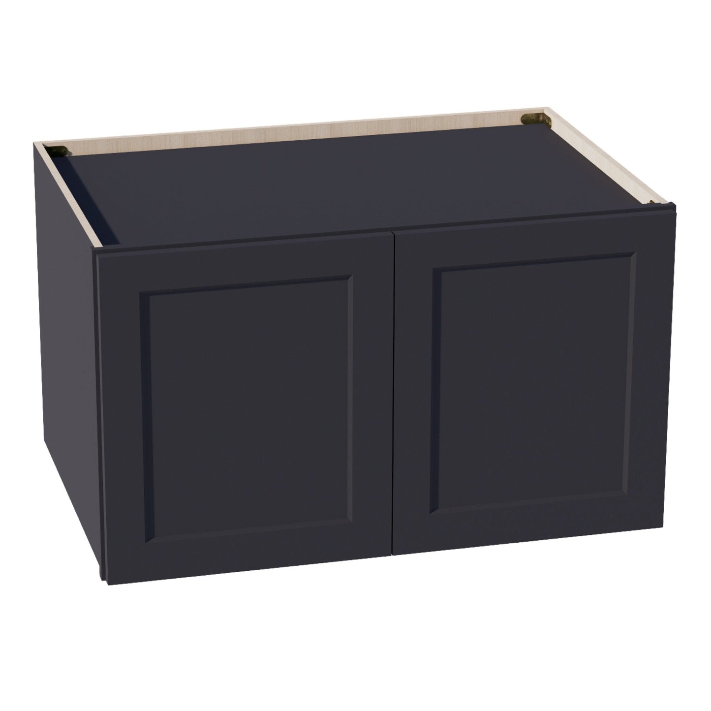 HE - W362124: Ebony Black Shaker 36"W x 21"H x 24"D 2 Doors & 1 Shelf Standard Bridge Wall Cabinet - NextCabinets