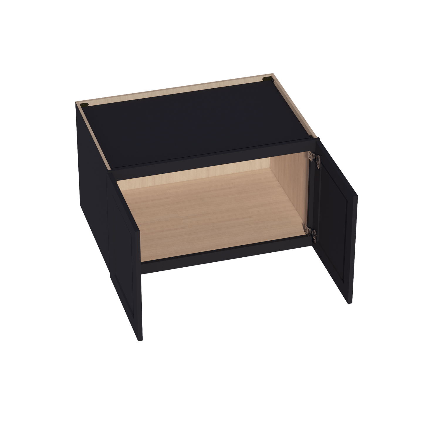 HE - W362124: Ebony Black Shaker 36"W x 21"H x 24"D 2 Doors & 1 Shelf Standard Bridge Wall Cabinet - NextCabinets