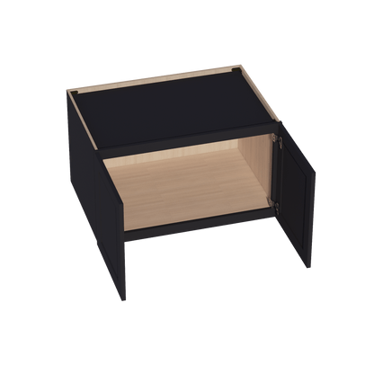 HE - W362124: Ebony Black Shaker 36"W x 21"H x 24"D 2 Doors & 1 Shelf Standard Bridge Wall Cabinet - NextCabinets