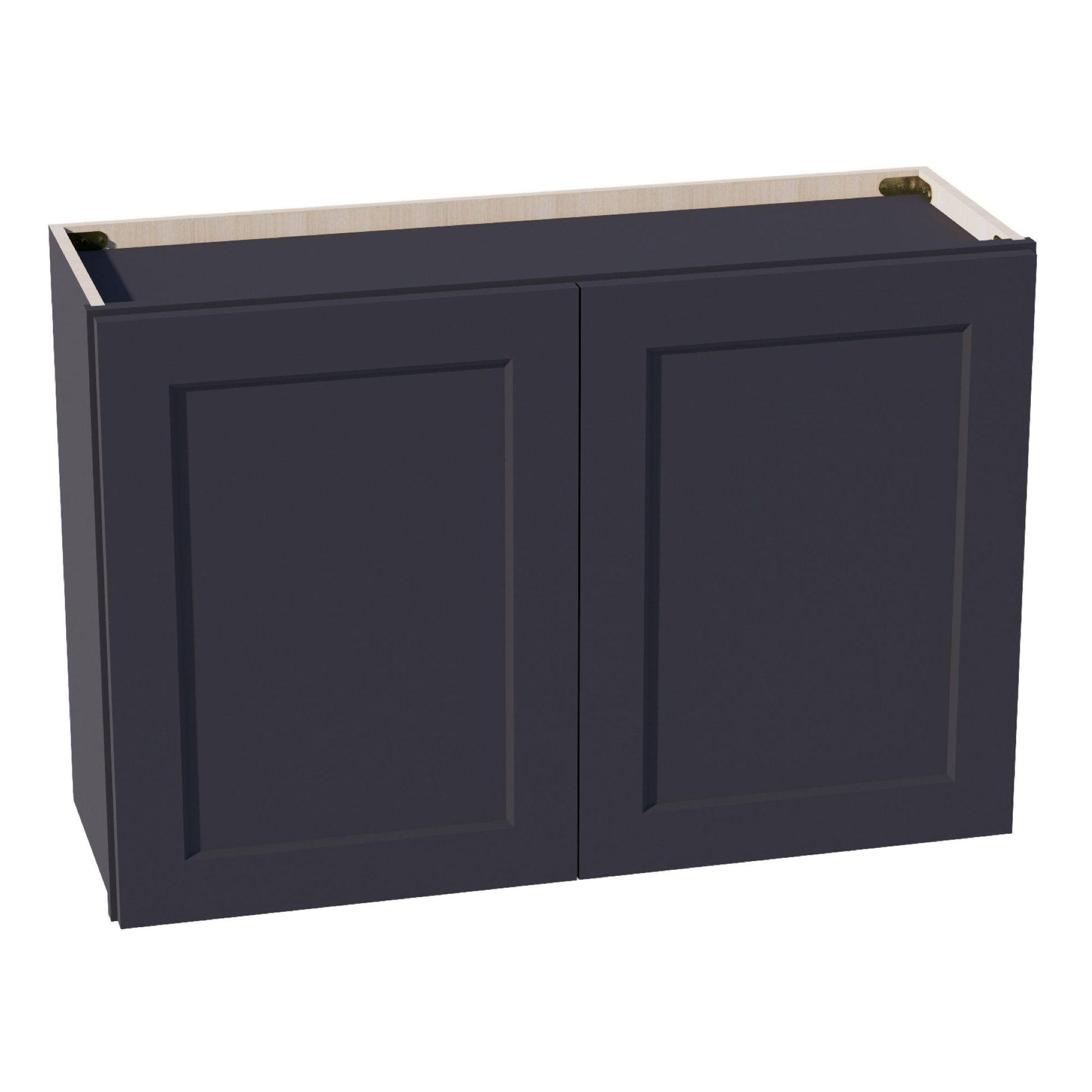 HE - W3624: Ebony Black Shaker 36"W x 24"H 2 Doors Standard Wall Bridge Cabinet - NextCabinets