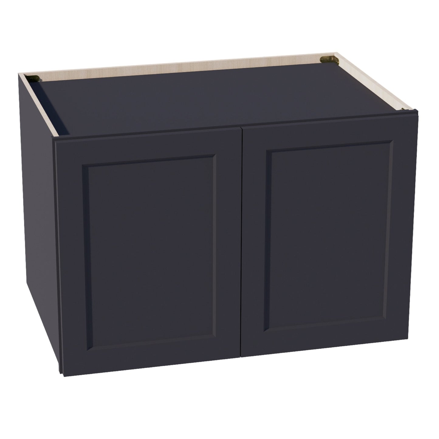 HE - W362424: Ebony Black Shaker 36"W x 24"H x 24"D 2 Doors & 1 Shelf Standard Bridge Wall Cabinet - NextCabinets