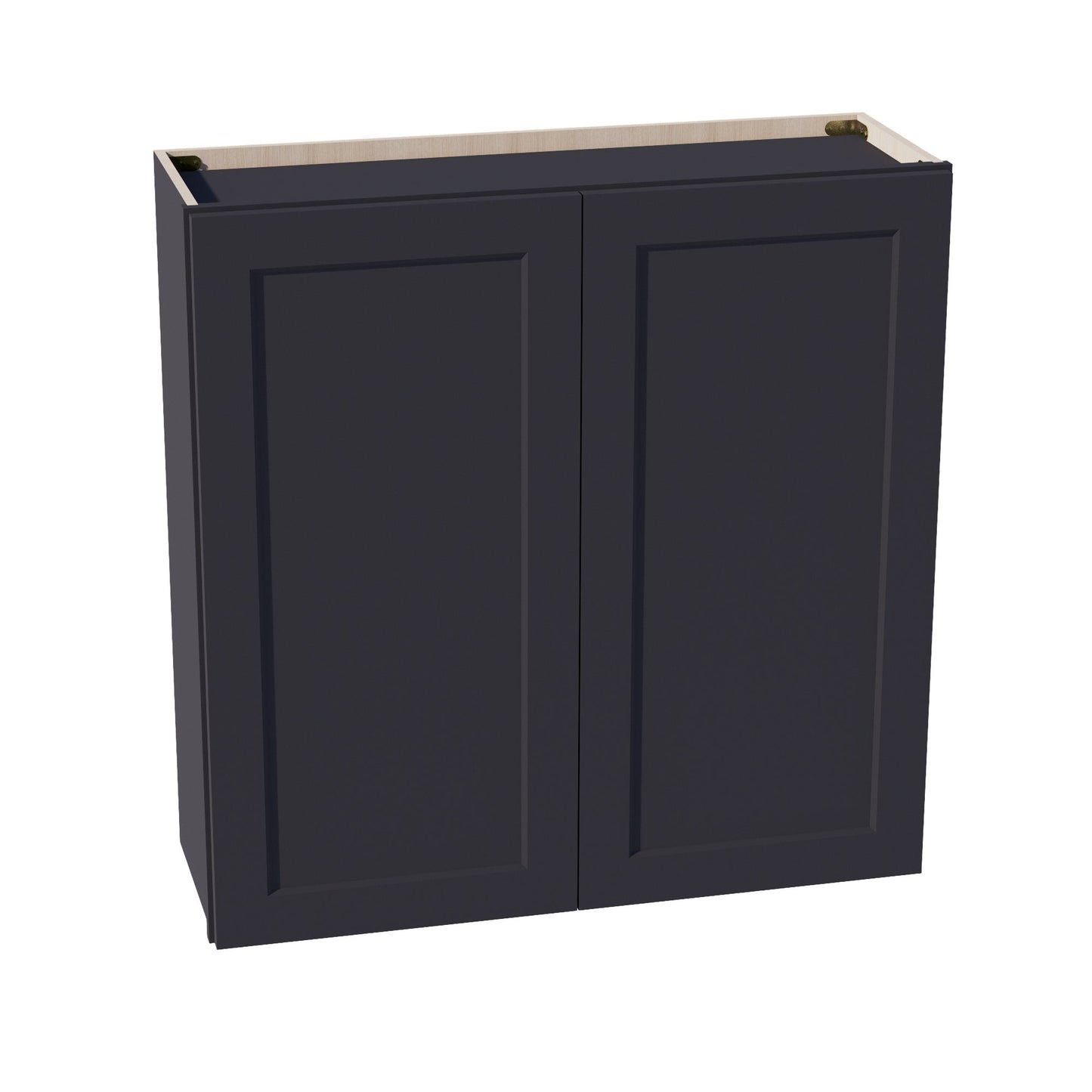 HE - W3636: Ebony Black Shaker 36"W x 36"H 2 Doors & 2 Shelves Standard Wall Cabinet - NextCabinets