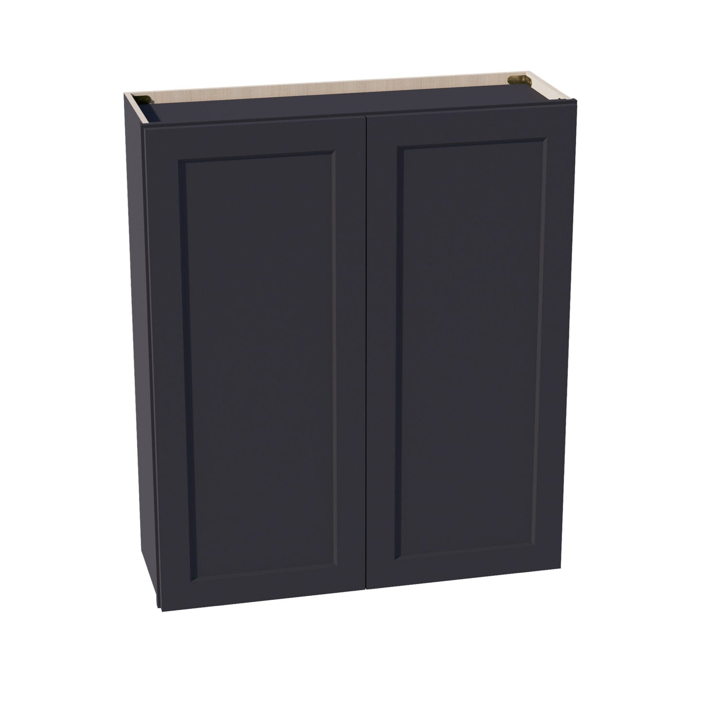 HE - W3642: Ebony Black Shaker 36"W x 42"H 2 Doors & 3 Shelves Standard Wall Cabinet - NextCabinets