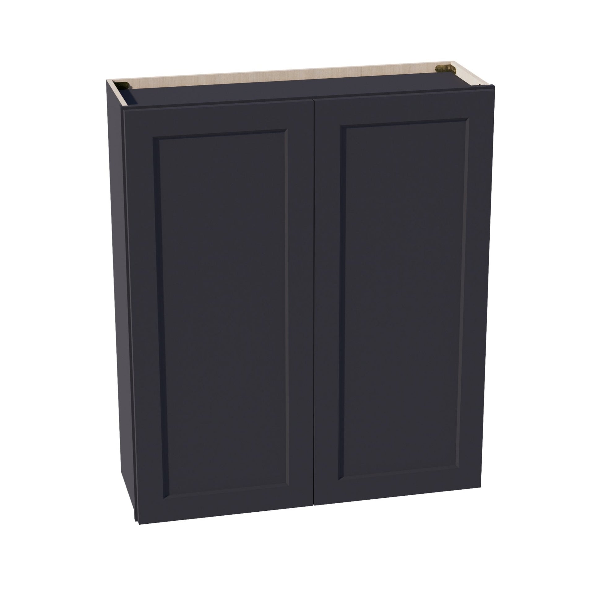 HE - W3642: Ebony Black Shaker 36"W x 42"H 2 Doors & 3 Shelves Standard Wall Cabinet - NextCabinets