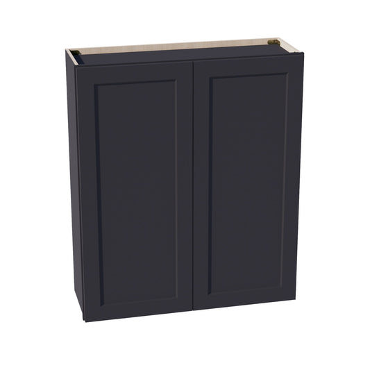 HE - W3642: Ebony Black Shaker 36"W x 42"H 2 Doors & 3 Shelves Standard Wall Cabinet - NextCabinets
