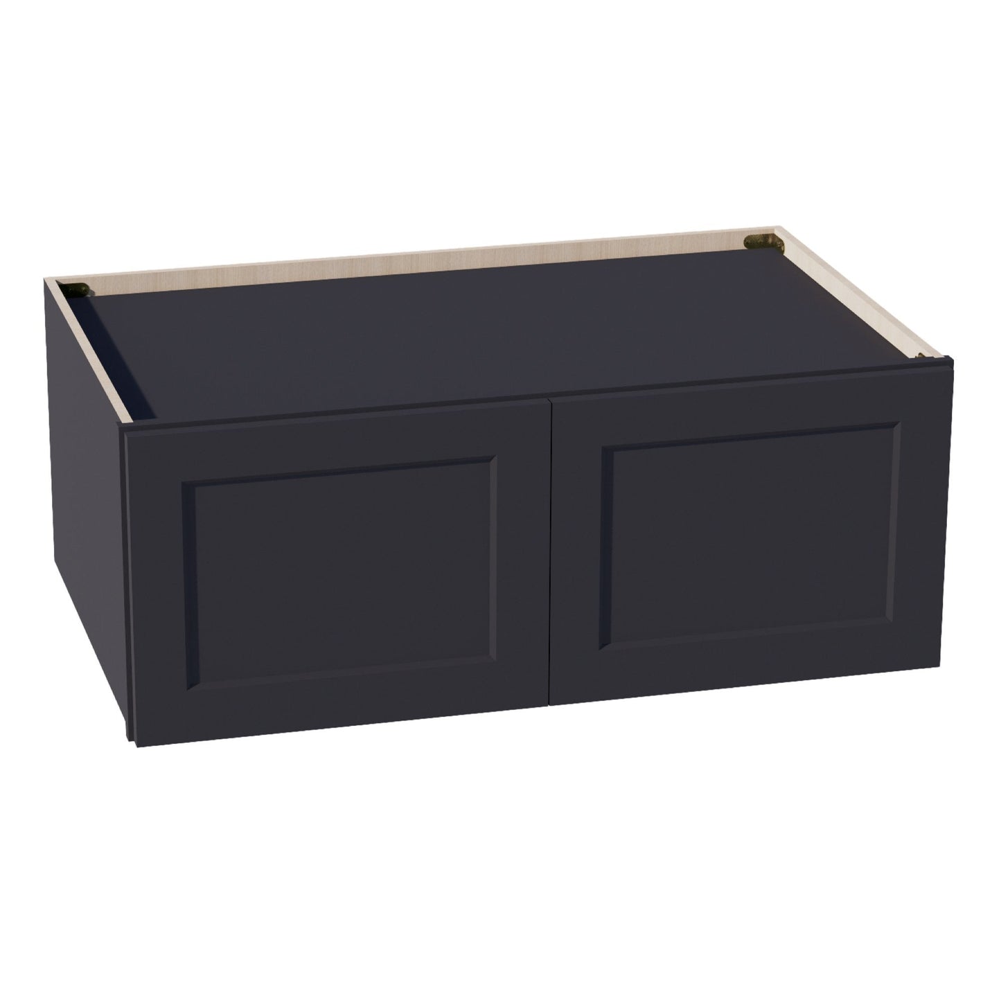 HE - W391524: Ebony Black Shaker 39"W x 15"H x 24"D 2 Doors Standard Bridge Wall Cabinet - NextCabinets