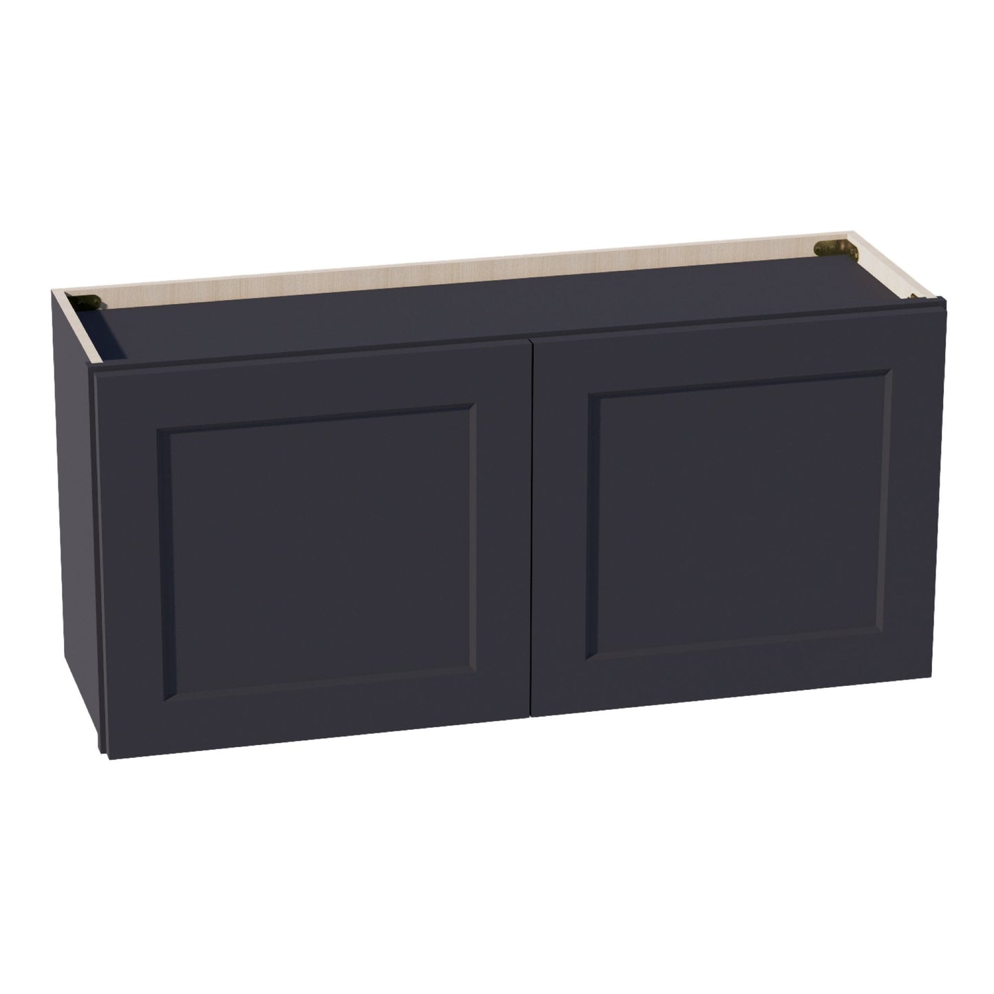 HE - W3918: Ebony Black Shaker 39"W x 18"H 2 Doors Standard Wall Bridge Cabinet - NextCabinets