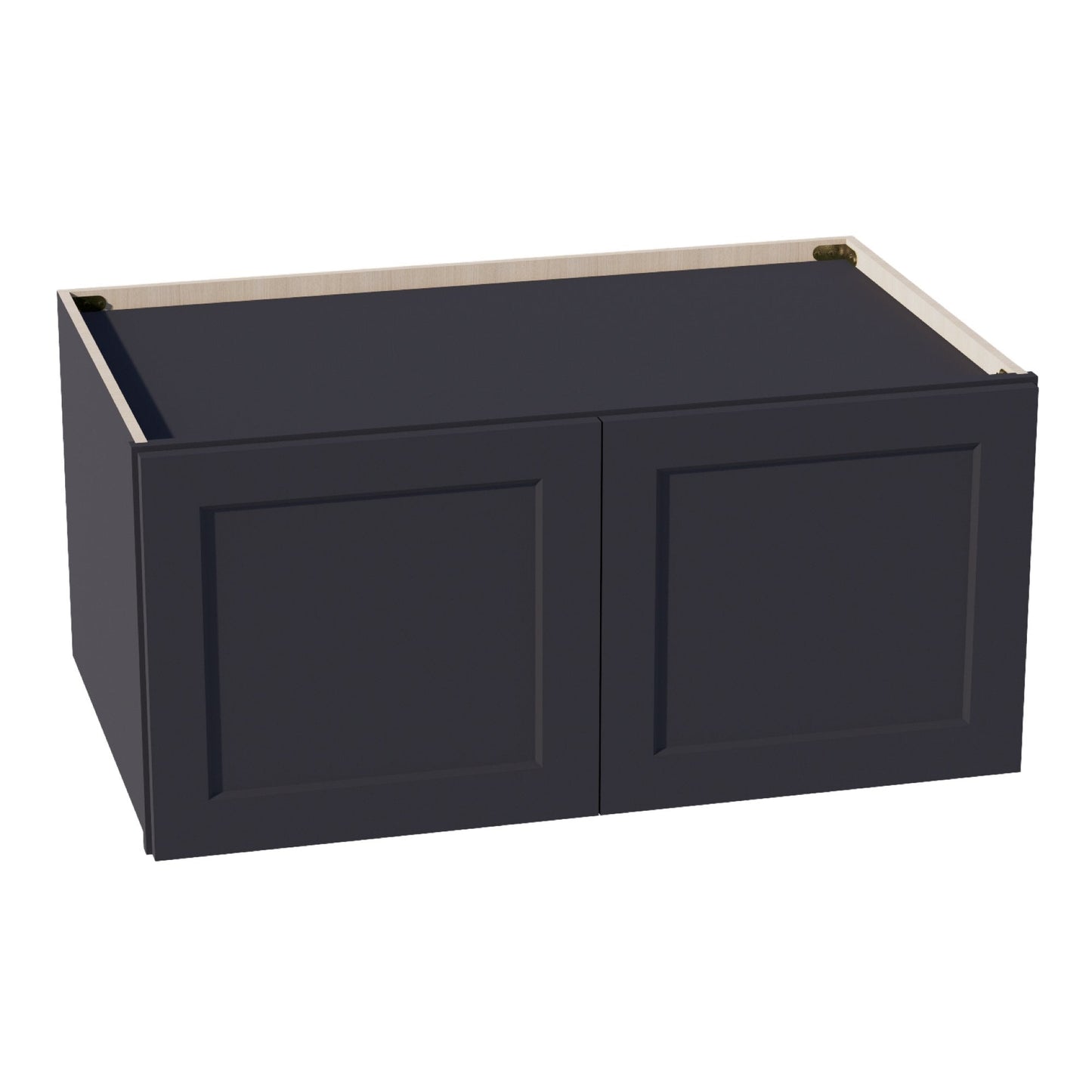 HE - W391824: Ebony Black Shaker 39"W x 18"H x 24"D 2 Doors Standard Bridge Wall Cabinet - NextCabinets
