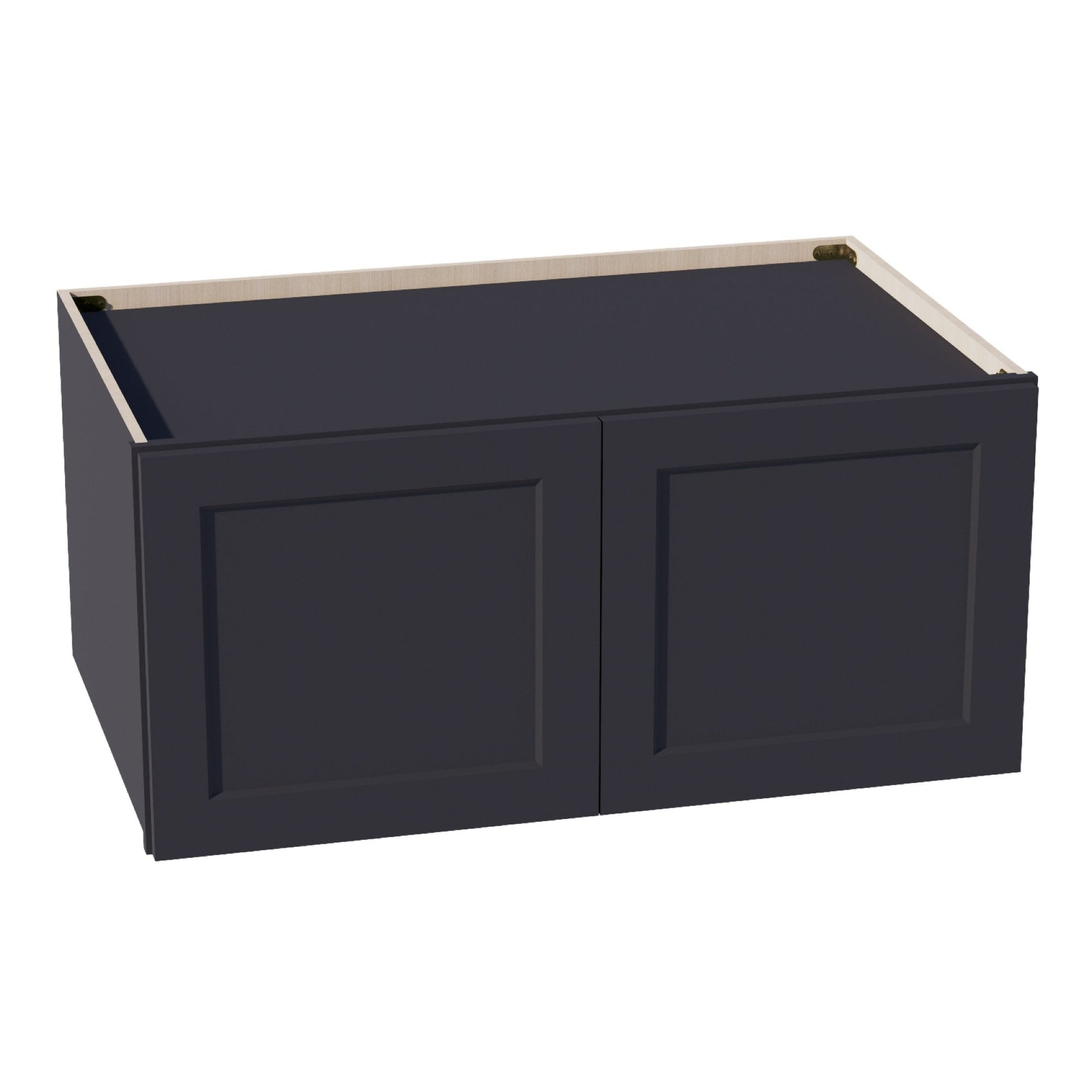 HE - W391824: Ebony Black Shaker 39"W x 18"H x 24"D 2 Doors Standard Bridge Wall Cabinet - NextCabinets