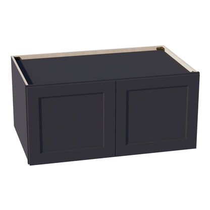 HE - W391824: Ebony Black Shaker 39"W x 18"H x 24"D 2 Doors Standard Bridge Wall Cabinet - NextCabinets