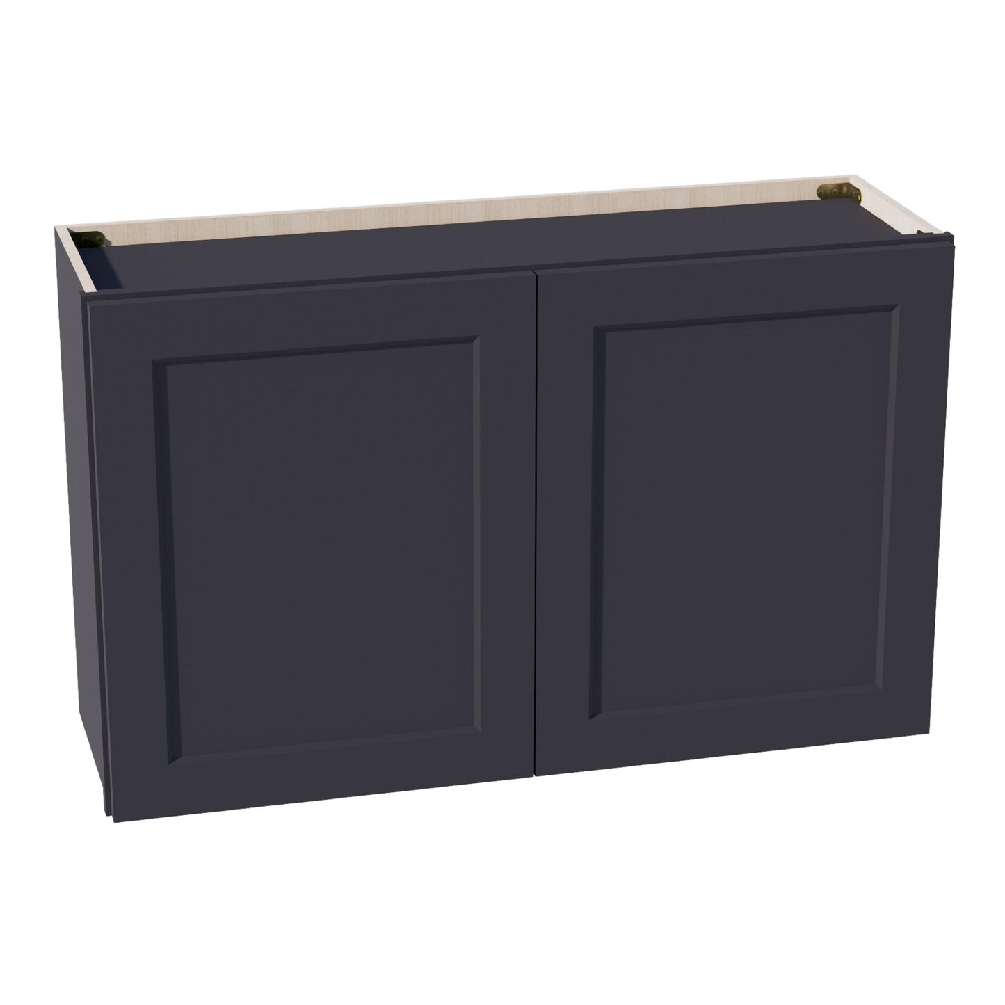 HE - W3924: Ebony Black Shaker 39"W x 24"H 2 Doors Standard Wall Bridge Cabinet - NextCabinets
