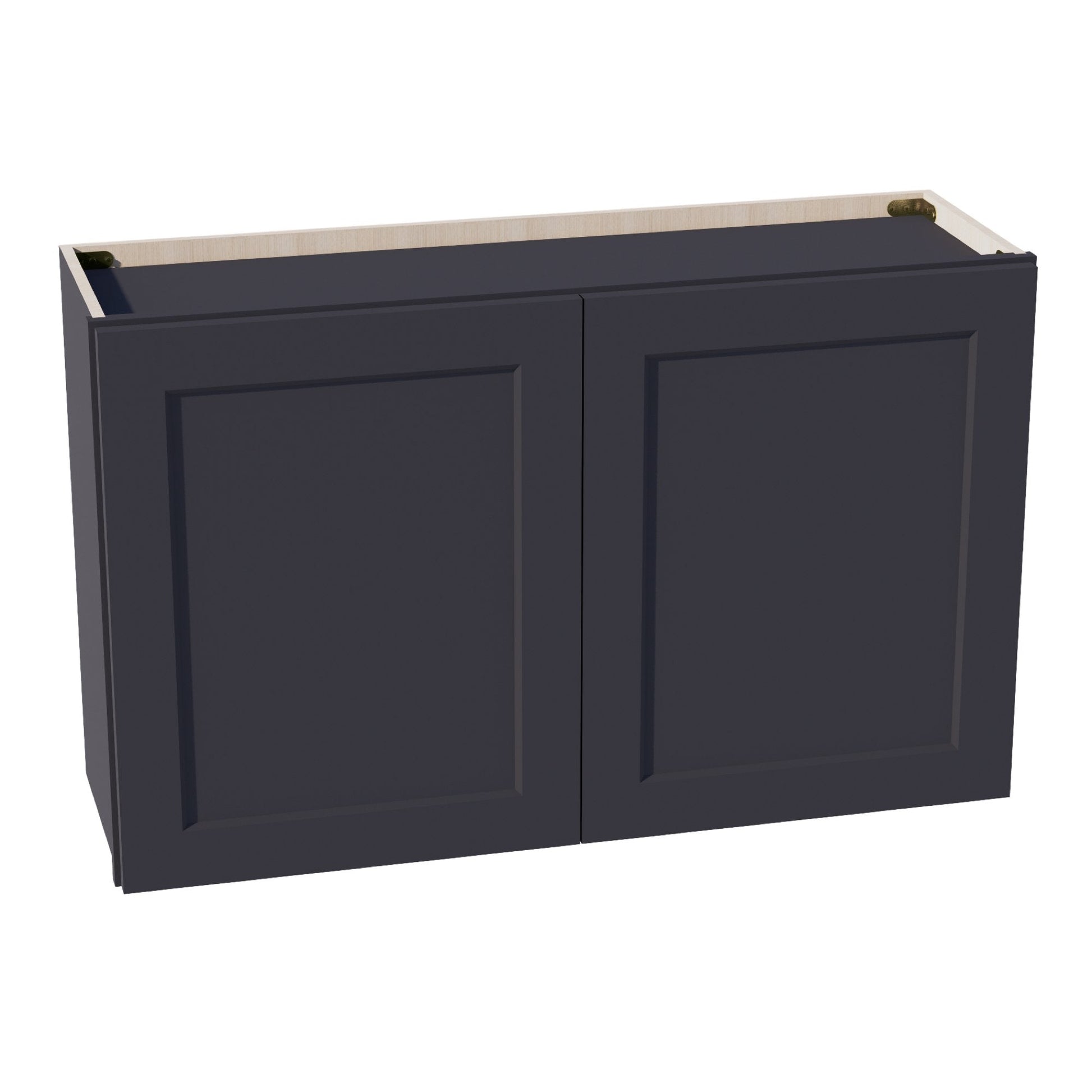 HE - W3924: Ebony Black Shaker 39"W x 24"H 2 Doors Standard Wall Bridge Cabinet - NextCabinets