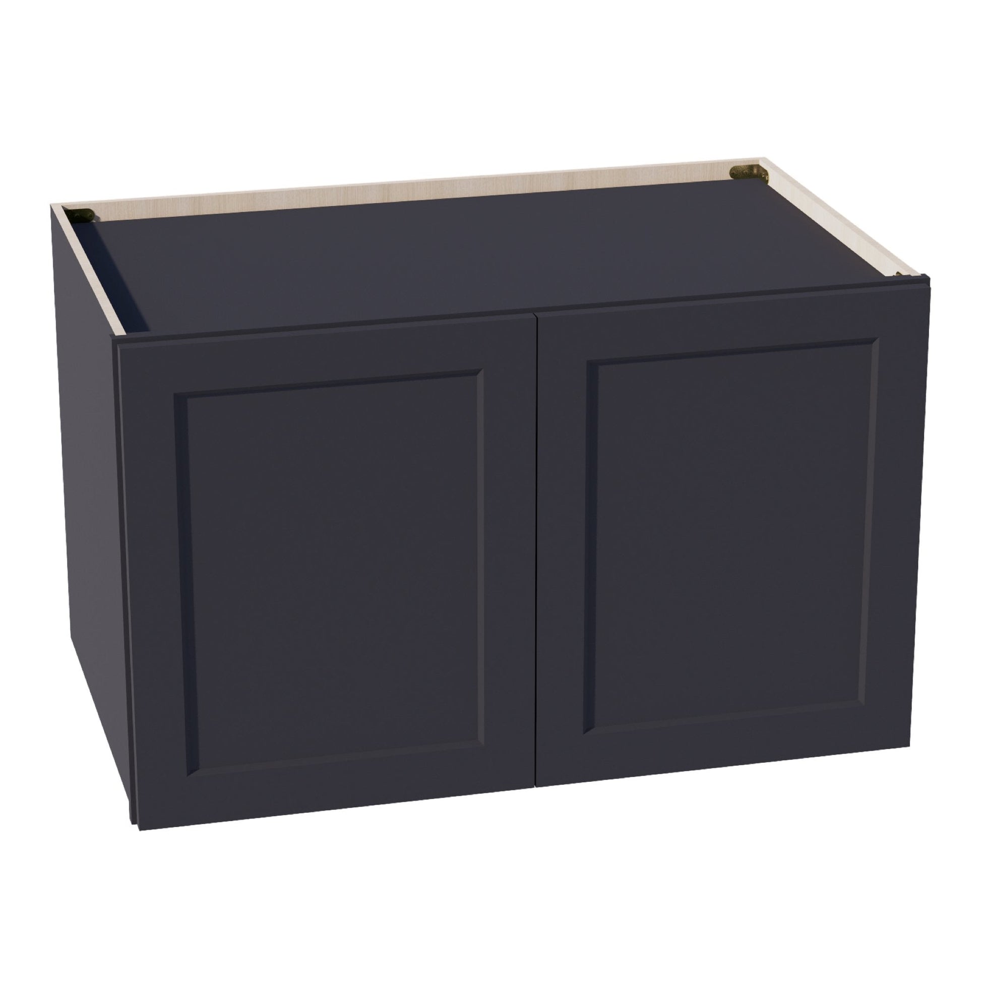 HE - W392424: Ebony Black Shaker 39"W x 24"H x 24"D 2 Doors & 1 Shelf Standard Bridge Wall Cabinet - NextCabinets