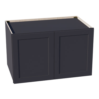 HE - W392424: Ebony Black Shaker 39"W x 24"H x 24"D 2 Doors & 1 Shelf Standard Bridge Wall Cabinet - NextCabinets