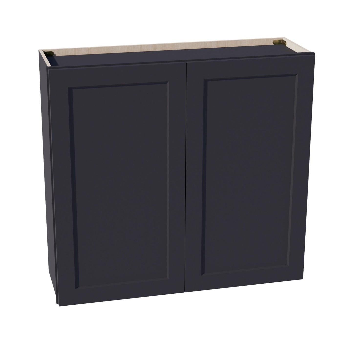HE - W3936: Ebony Black Shaker 39"W x 36"H 2 Doors & 2 Shelves Standard Wall Cabinet - NextCabinets