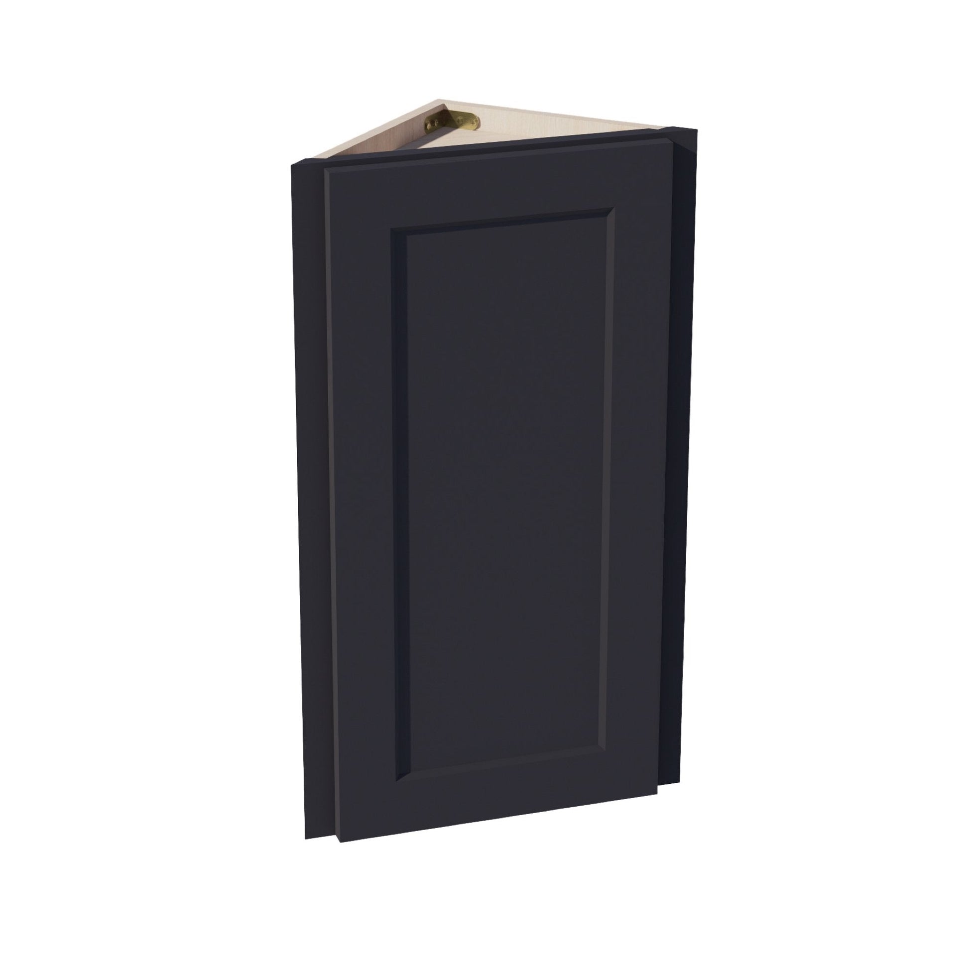 HE - WAE1230: Ebony Black Shaker 12"W x 30"H x 12"D 1 Door & 2 Shelves Wall Angle End Cabinet - NextCabinets