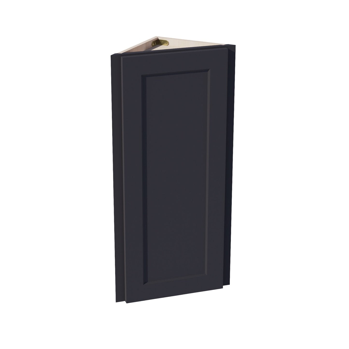 HE - WAE1236: Ebony Black Shaker 12"W x 36"H x 12"D 1 Door & 2 Shelves Wall Angle End Cabinet - NextCabinets