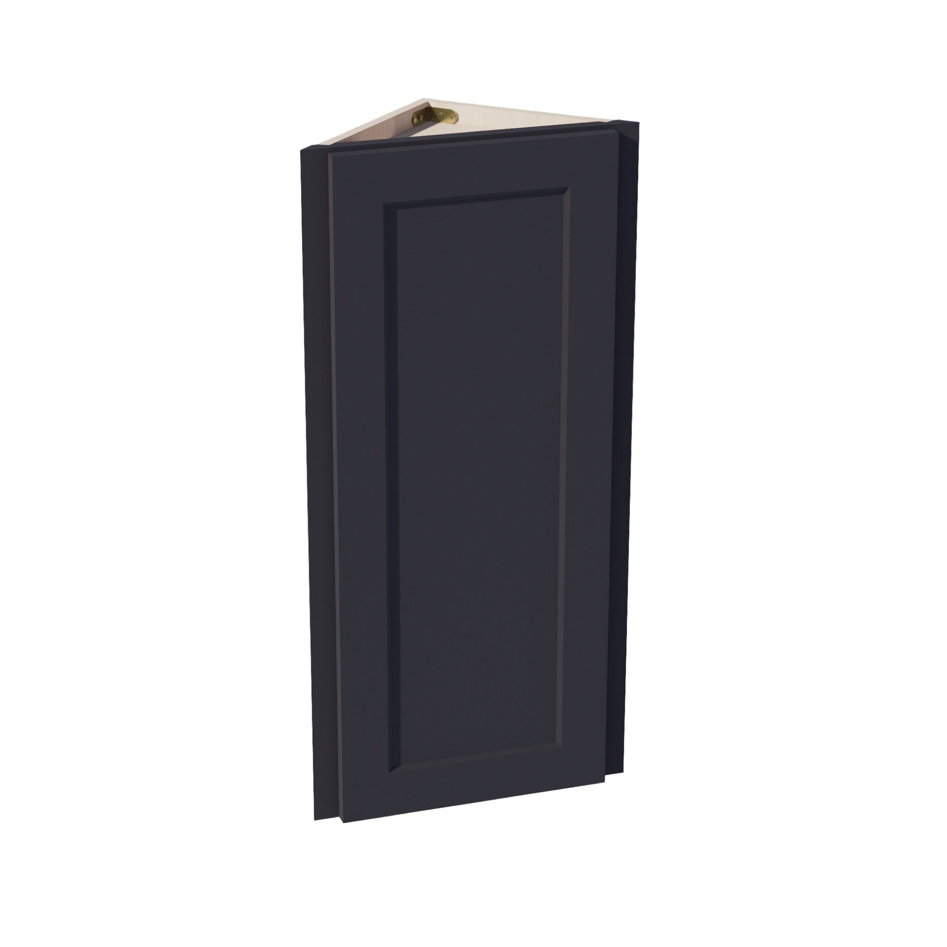 HE - WAE1236: Ebony Black Shaker 12"W x 36"H x 12"D 1 Door & 2 Shelves Wall Angle End Cabinet - NextCabinets
