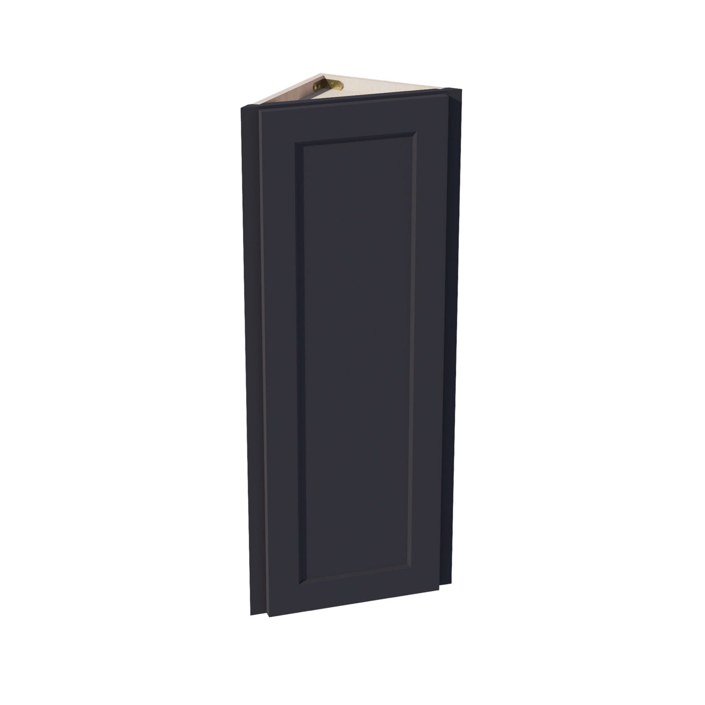 HE - WAE1242: Ebony Black Shaker 12"W x 42"H x 12"D 1 Door & 3 Shelves Wall Angle End Cabinet - NextCabinets