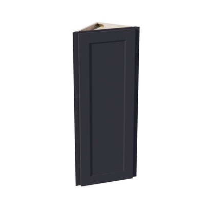 HE - WAE1242: Ebony Black Shaker 12"W x 42"H x 12"D 1 Door & 3 Shelves Wall Angle End Cabinet - NextCabinets