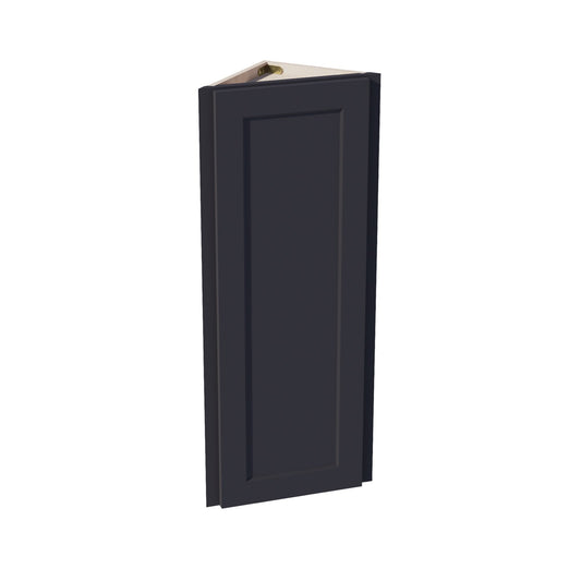 HE - WAE1242: Ebony Black Shaker 12"W x 42"H x 12"D 1 Door & 3 Shelves Wall Angle End Cabinet - NextCabinets