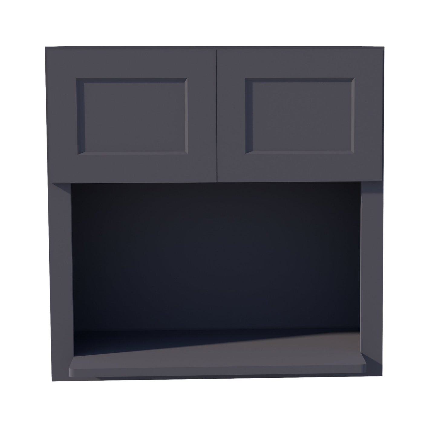 HE - WM3030: Ebony Black Shaker 30"W x 30"H 2 Doors Wall Built - in Microwave Cabinets - NextCabinets