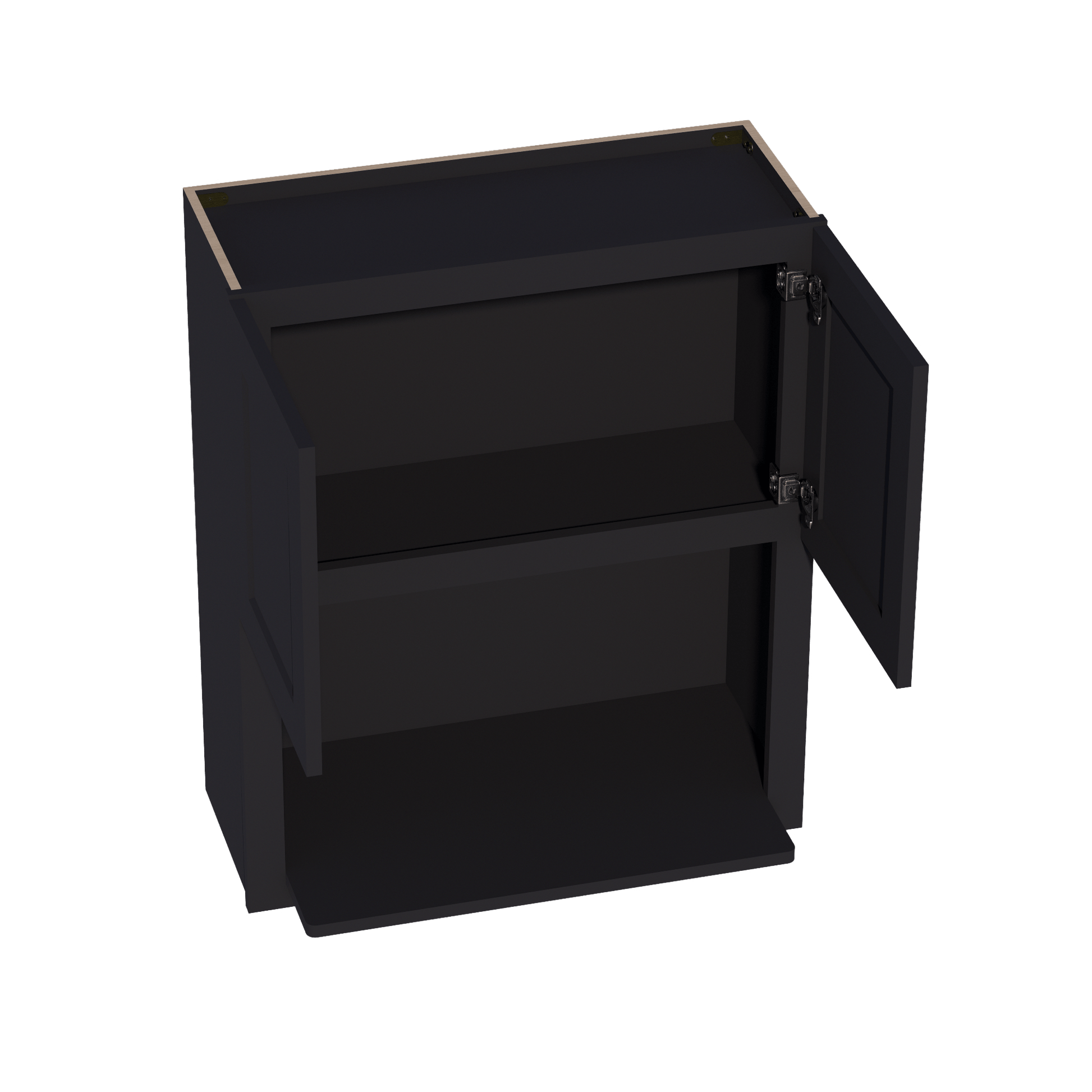 HE - WM3036: Ebony Black Shaker 30"W x 36"H 2 Doors Wall Built - in Microwave Cabinets - NextCabinets