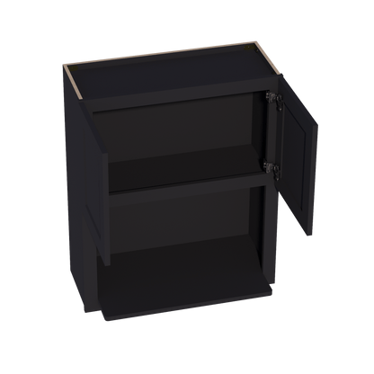 HE - WM3036: Ebony Black Shaker 30"W x 36"H 2 Doors Wall Built - in Microwave Cabinets - NextCabinets