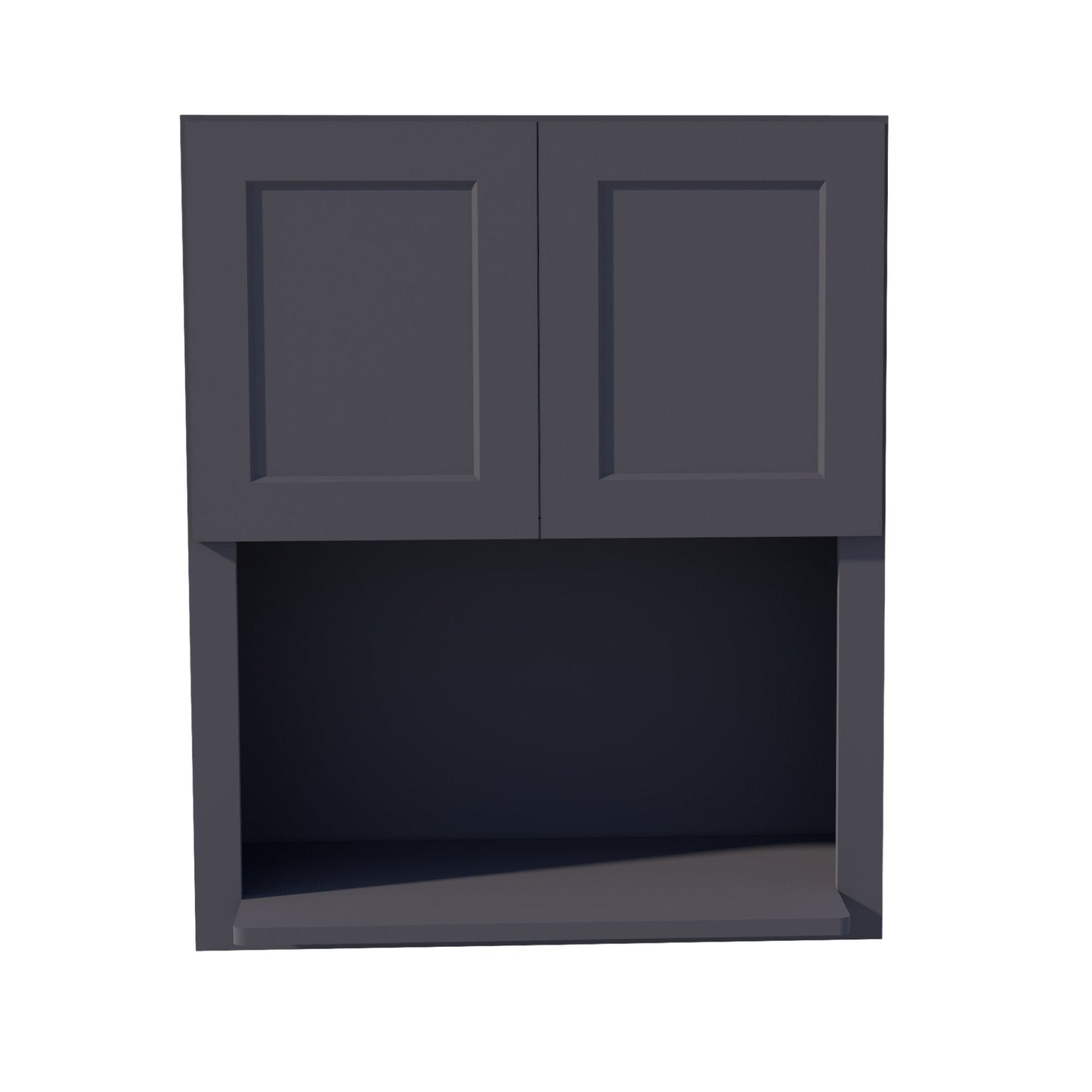 HE - WM3036: Ebony Black Shaker 30"W x 36"H 2 Doors Wall Built - in Microwave Cabinets - NextCabinets