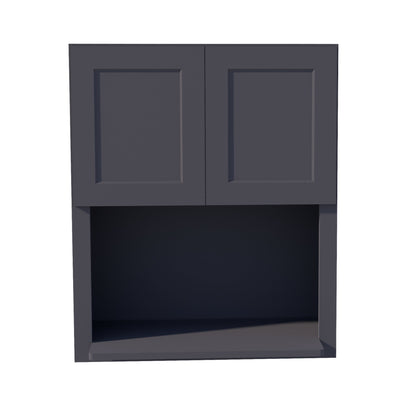 HE - WM3036: Ebony Black Shaker 30"W x 36"H 2 Doors Wall Built - in Microwave Cabinets - NextCabinets