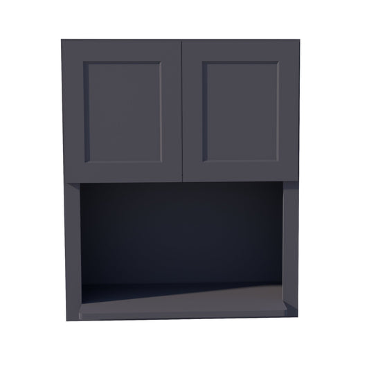 HE - WM3036: Ebony Black Shaker 30"W x 36"H 2 Doors Wall Built - in Microwave Cabinets - NextCabinets