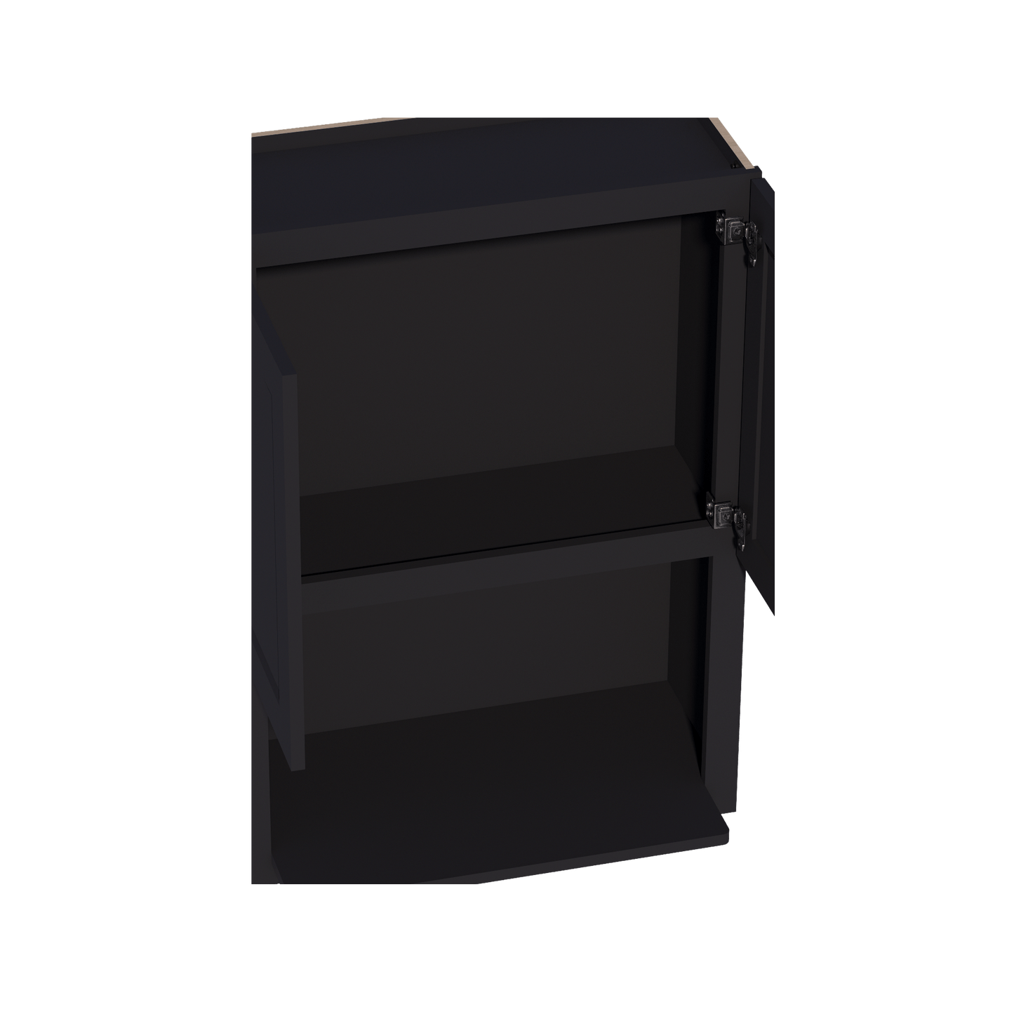 HE - WM3042: Ebony Black Shaker 30"W x 42"H 2 Door & 1 Shelf Wall Built - in Microwave Cabinets - NextCabinets