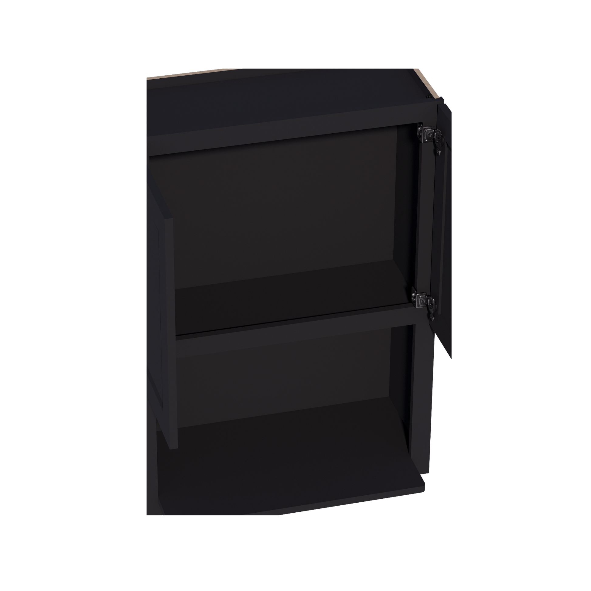 HE - WM3042: Ebony Black Shaker 30"W x 42"H 2 Door & 1 Shelf Wall Built - in Microwave Cabinets - NextCabinets