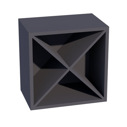 HE - WR1818: Ebony Black Shaker 18"W x 18"H x 12"D Wall Wine Rack Incl. Shelf - NextCabinets