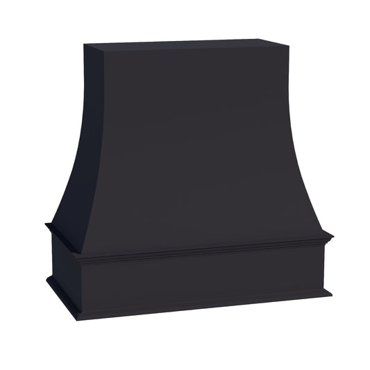 HE - WRH3636: Ebony Black Shaker 36"W x 36"H Wood Wall Mounted Range Hoods - NextCabinets