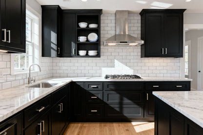 Onyx Black Corner Sink Base Cabinet - 42"W