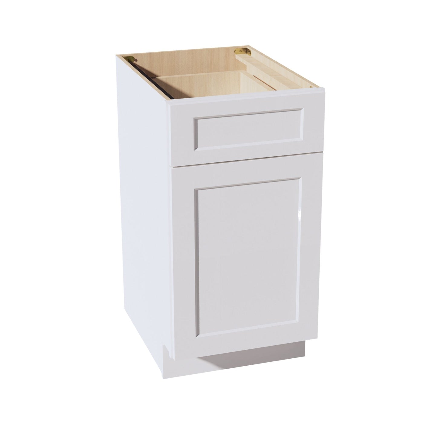 HF - B18TR: Frost White Shaker 18" 1 Drawer Trash Pull Out Base Cabinet - NextCabinets