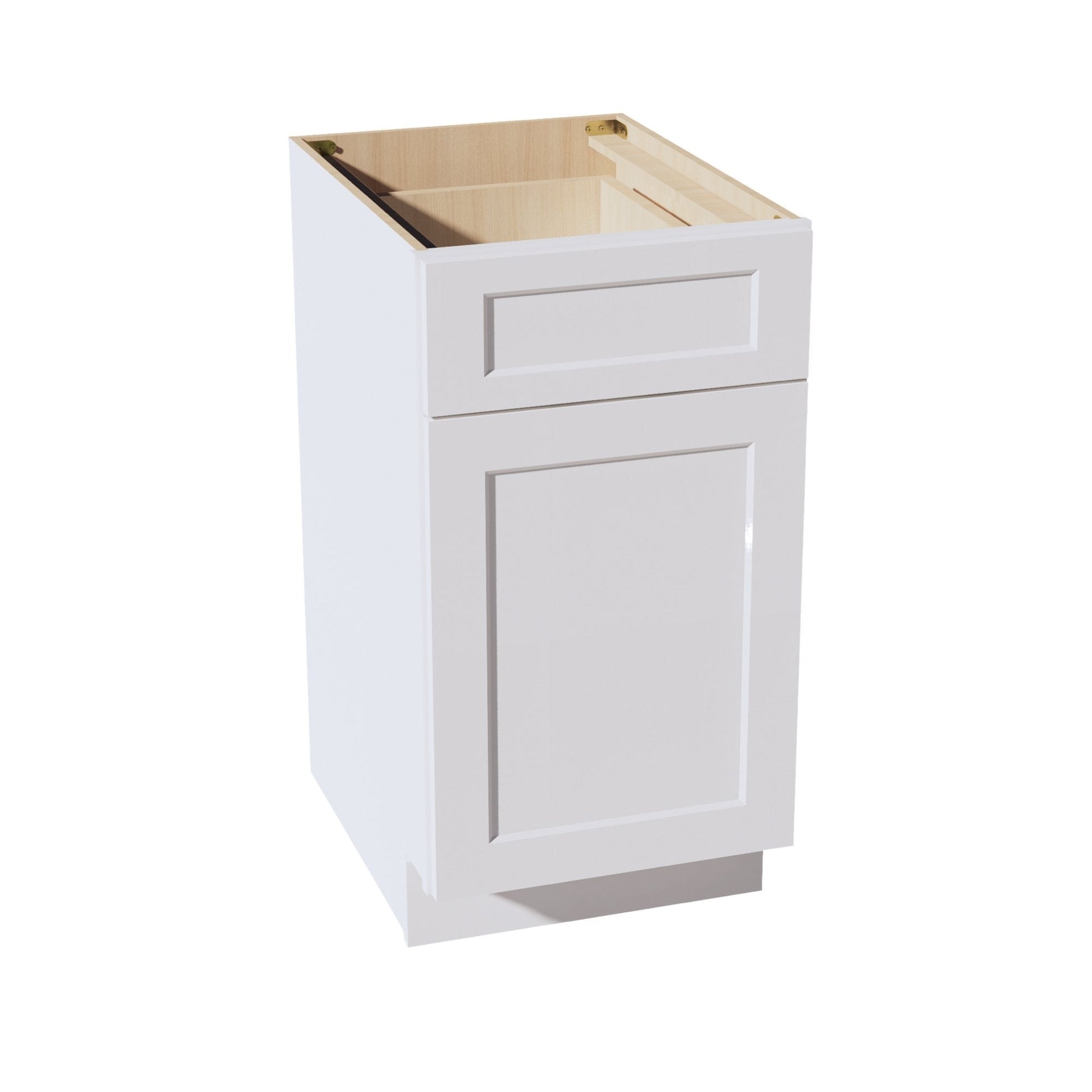 HF - B18TR: Frost White Shaker 18" 1 Drawer Trash Pull Out Base Cabinet - NextCabinets