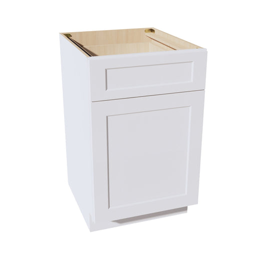 HF - B21: Frost White Shaker 21" 1 Drawer 1 Door Standard Base Cabinet - NextCabinets