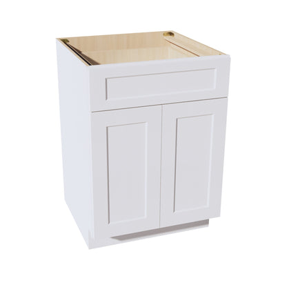 HF - B24: Frost White Shaker 24" 1 Drawer 2 Doors Standard Base Cabinet - NextCabinets