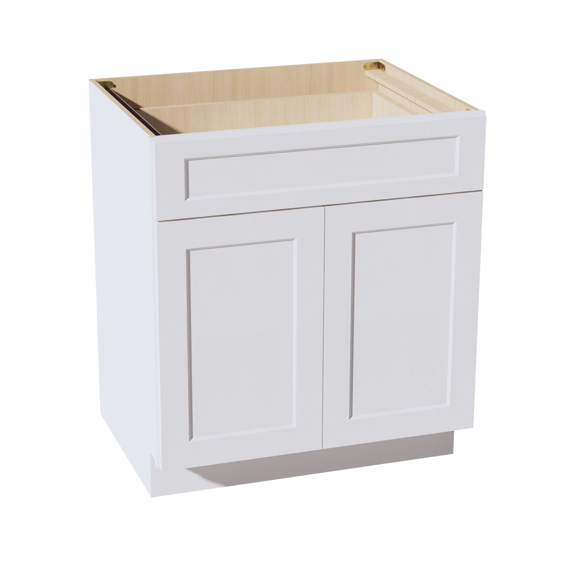 HF - B30: Frost White Shaker 30" 1 Drawer 2 Door Standard Base Cabinet - NextCabinets