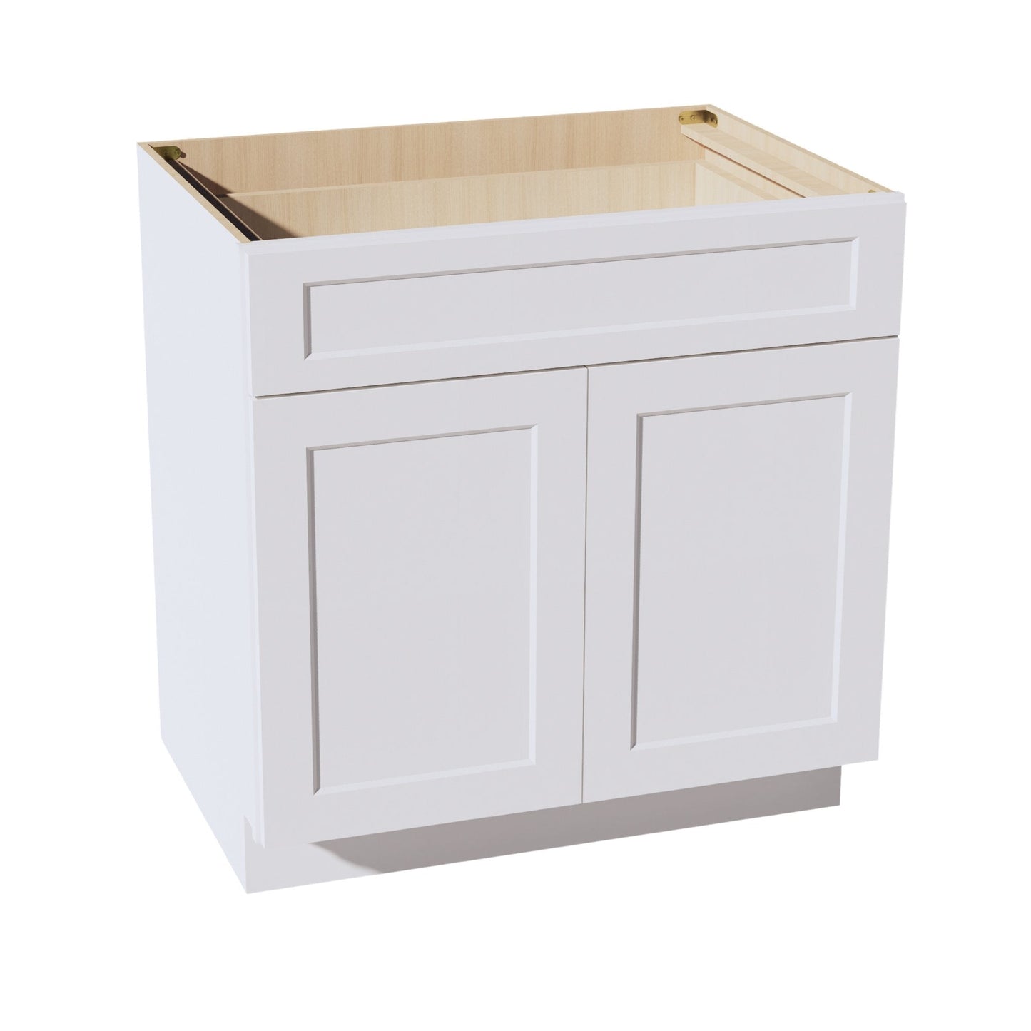 HF - B33: Frost White Shaker 33" 1 Drawer 2 Doors Standard Base Cabinet - NextCabinets