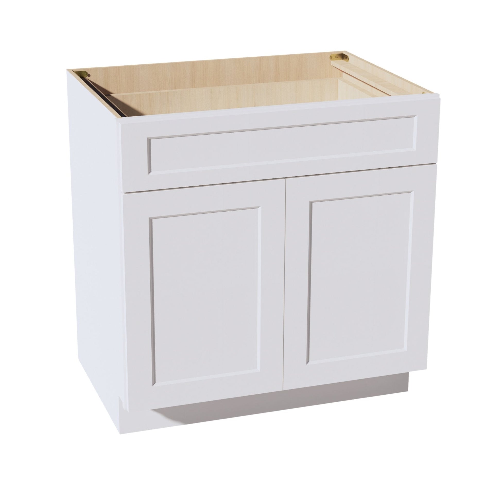 HF - B33: Frost White Shaker 33" 1 Drawer 2 Doors Standard Base Cabinet - NextCabinets