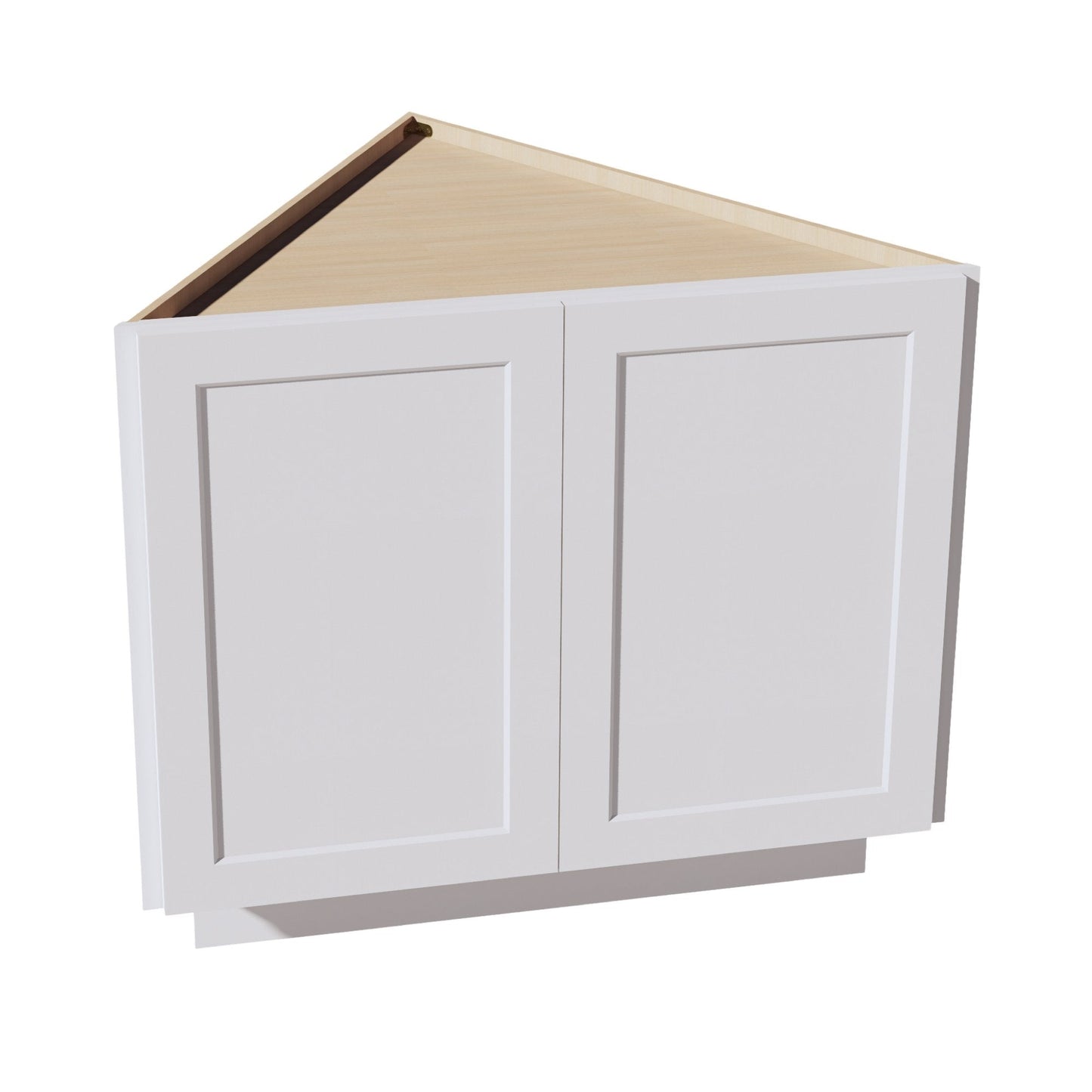 HF - BEC24: Frost White Shaker 24" 2 Full Height Door Angled End Base Cabinets - NextCabinets