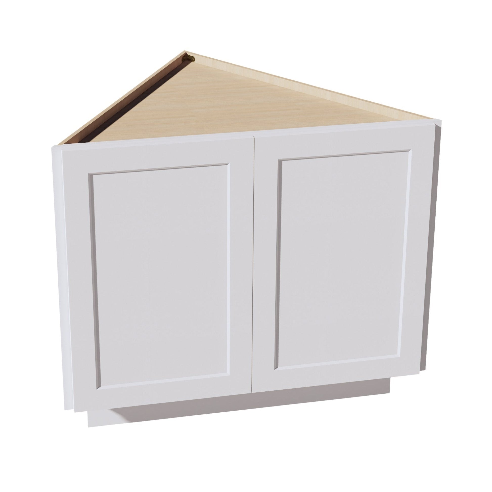 HF - BEC24: Frost White Shaker 24" 2 Full Height Door Angled End Base Cabinets - NextCabinets